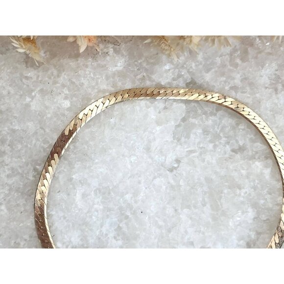 Italian Made Herringbone 925 Sterling Silver Vintage Lobster Enclosure Bracelet - Picture 3 of 8